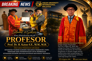 Raih Gelar Profesor, Ketum Senkom Prof. Dr. H. Katno Hadi  Sampaikan Orasi Ilmiah tentang Paradigma Baru Pariwisata dan Ketahanan Ekonomi